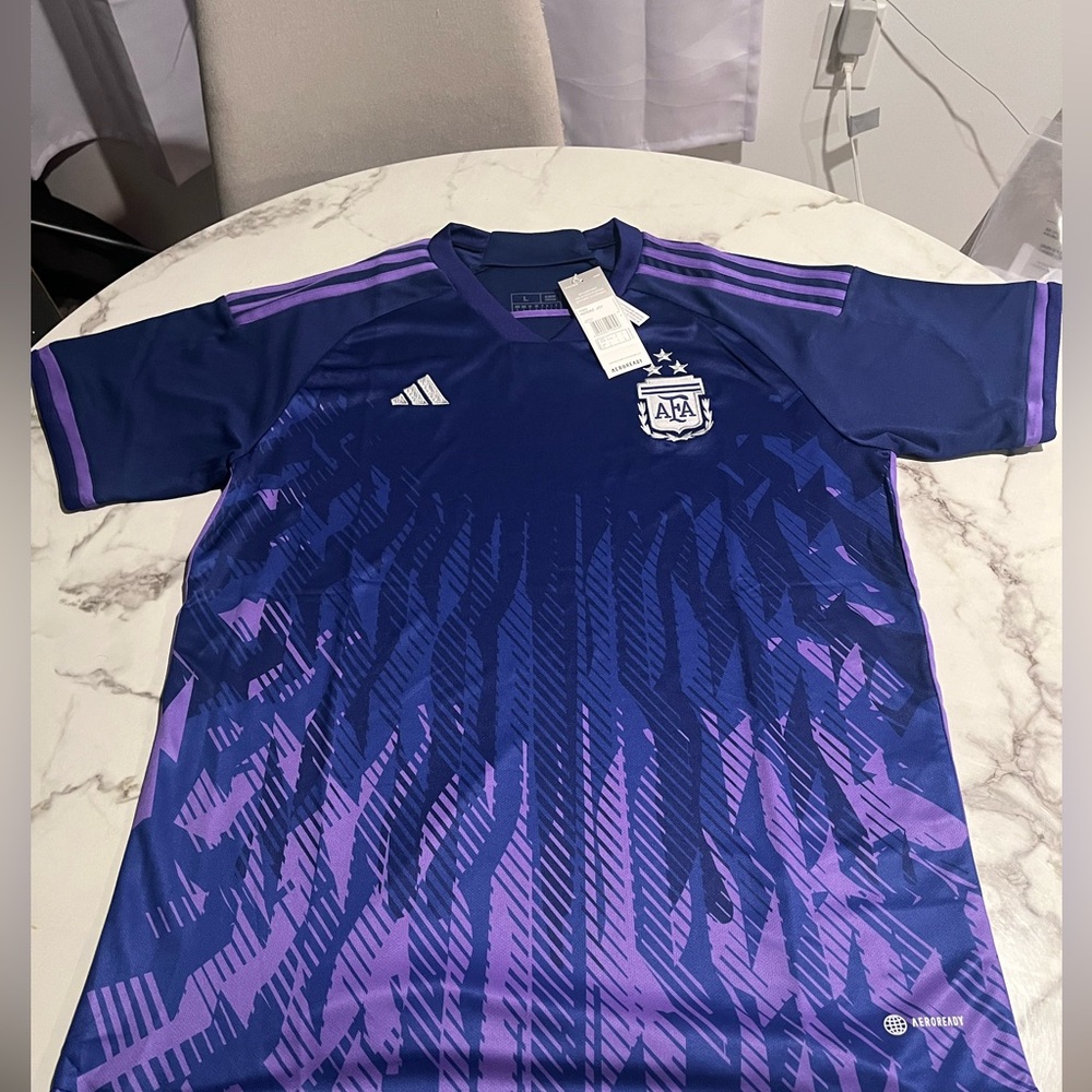 Argentina Away Purple Soccer Football Jersey World Cup 2022 3 stars badge